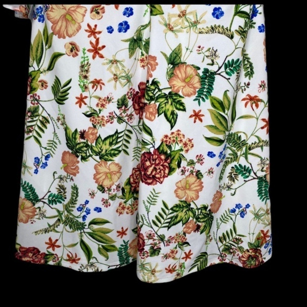 Tash + Sophie Flounce Sleeve Floral Mini Dress NWT Luau Hawaii Beach Tropical - Picture 11 of 13